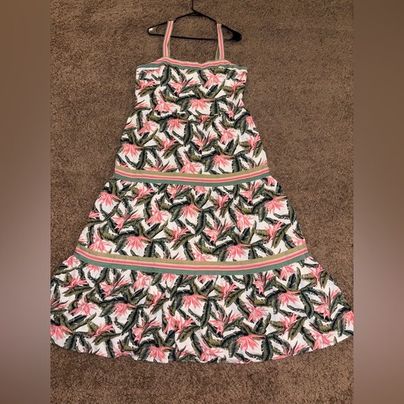 LOFT Tropical Floral Maxi Dress in Pink and Green size 14 - Picture 4 of 10